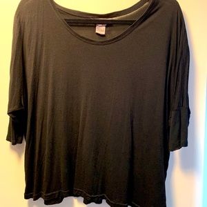 Hard Tail Crop Top exercise shirt, black, medium